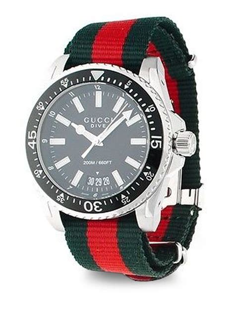 gucci watch black green red|Gucci dive 45mm.